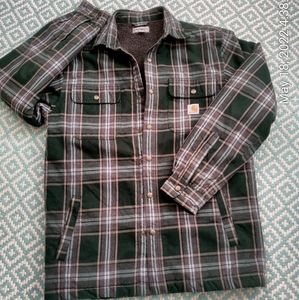 Carthartt Blue Green Flannel Shirt Jacket
